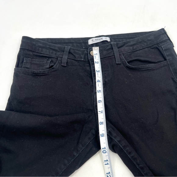 O2 DENIM Woman's Black High Rise Distressed Hem Skinny Jeans Size 28 - Picture 8 of 11